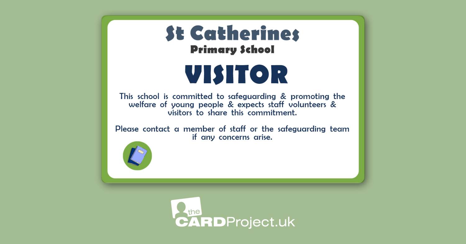 Primary School Visitor Card Learning Book Green
